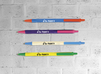 Custom imprinted Bic Pens for Irving, TX with a local business logo